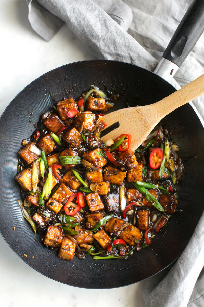 black pepper tofu stir fry