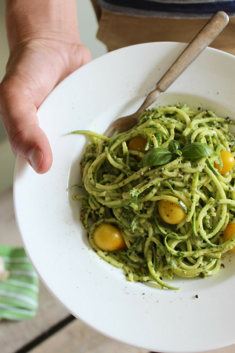 zoodles with pesto
