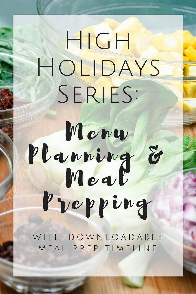 Menu Planning and Meal prepping for the high holidays with FREE downloadable meal prep timeline