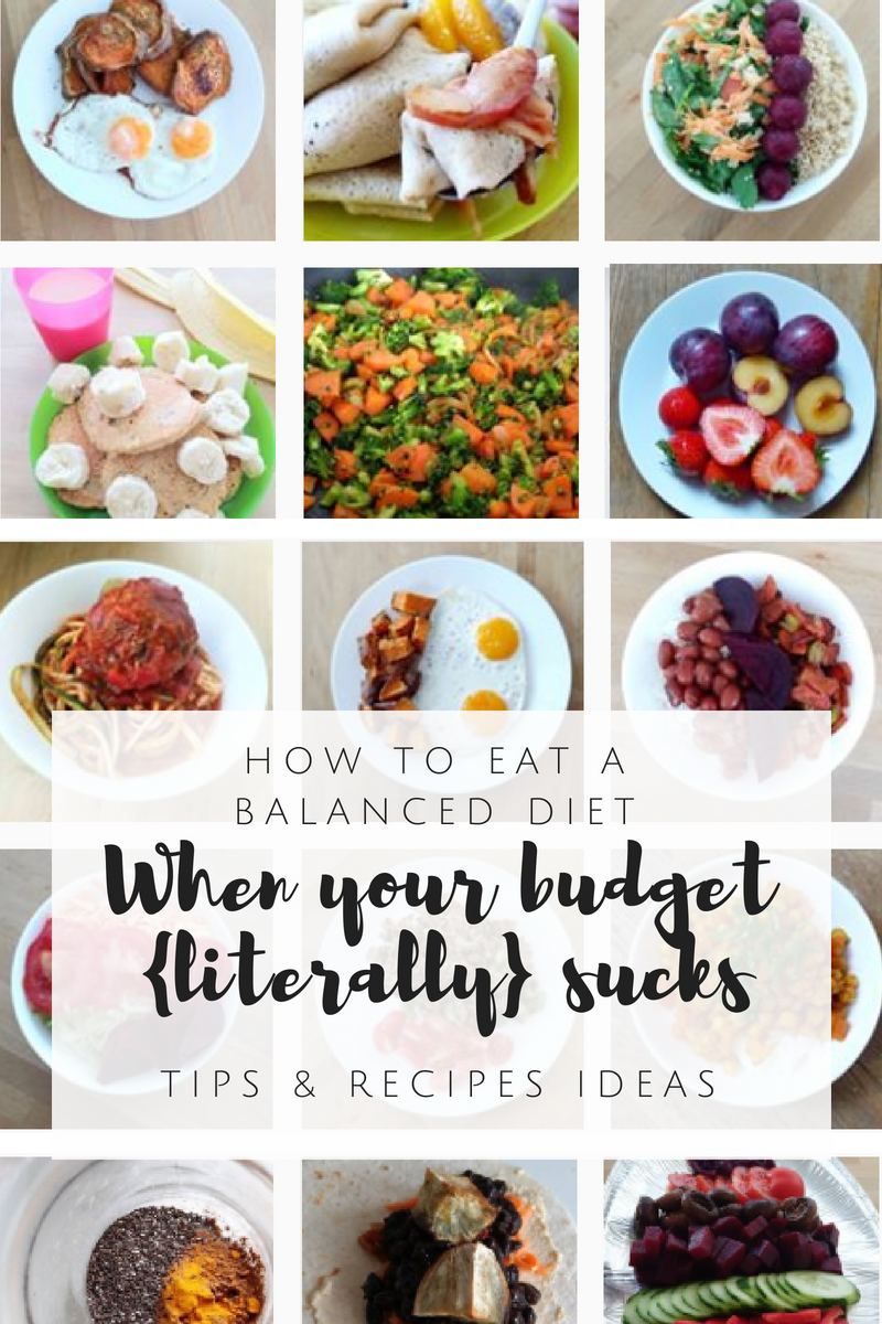 How To Eat a Balanced Diet When Your Budget {literally} sucks_ Tips & Recipes Ideas to keep eating healthy when on a tight budget