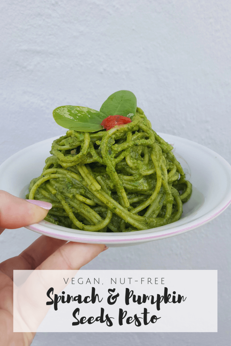 Spinach & Pumpkin Seeds Pesto {Vegan, Nut-Free}