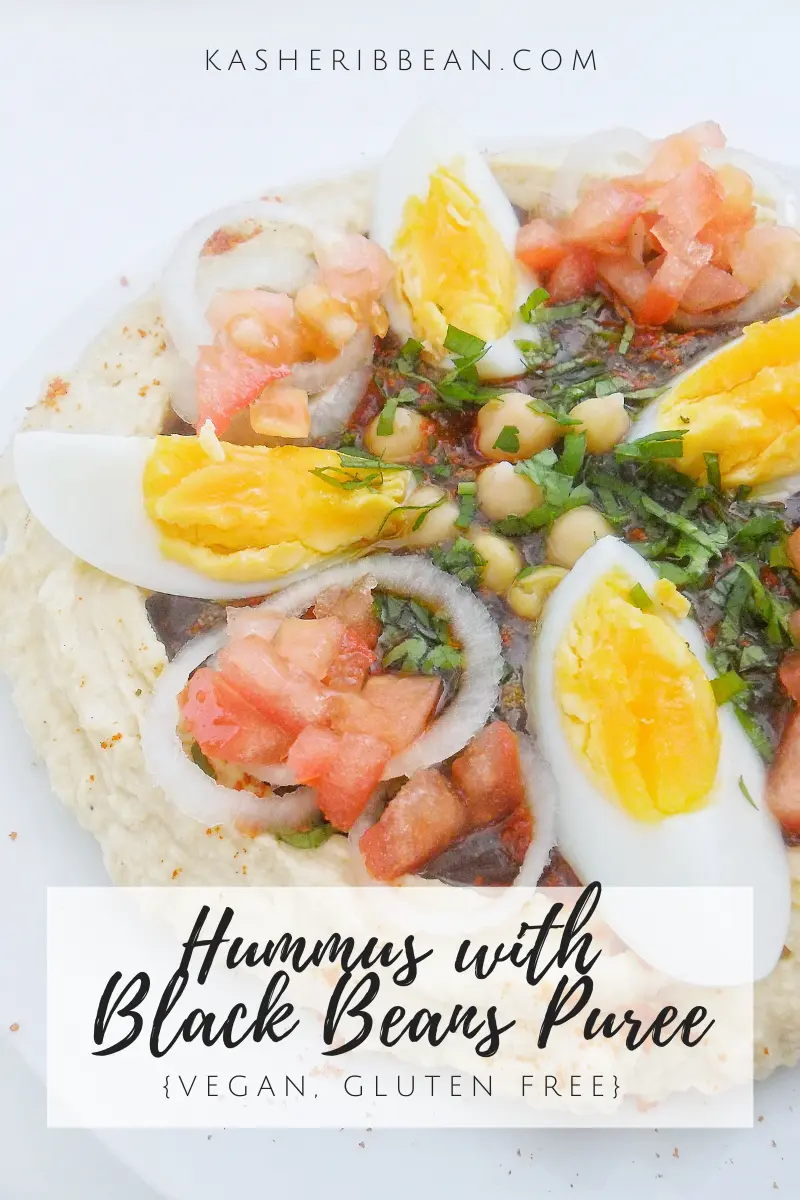 Garlic Hummus with Black Beans puree {Vegan, GF} Kasheribbean