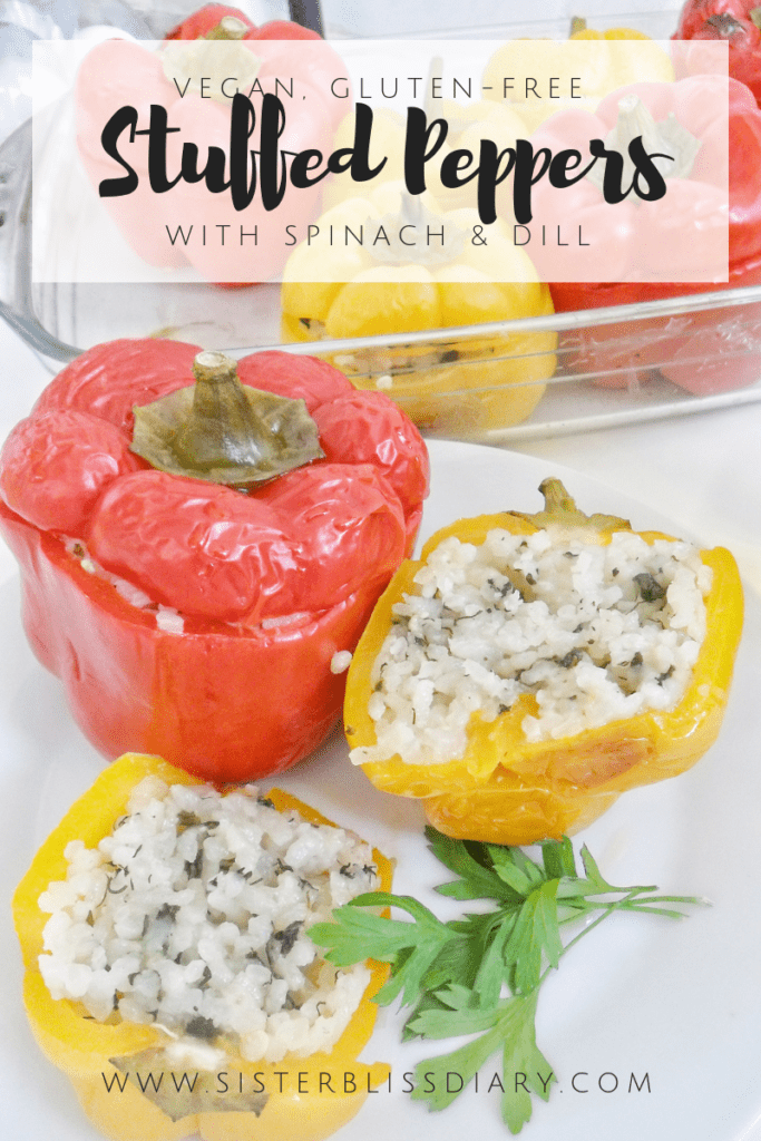 Classic Stuffed Peppers with Spinach & Dill {Vegan, GF}