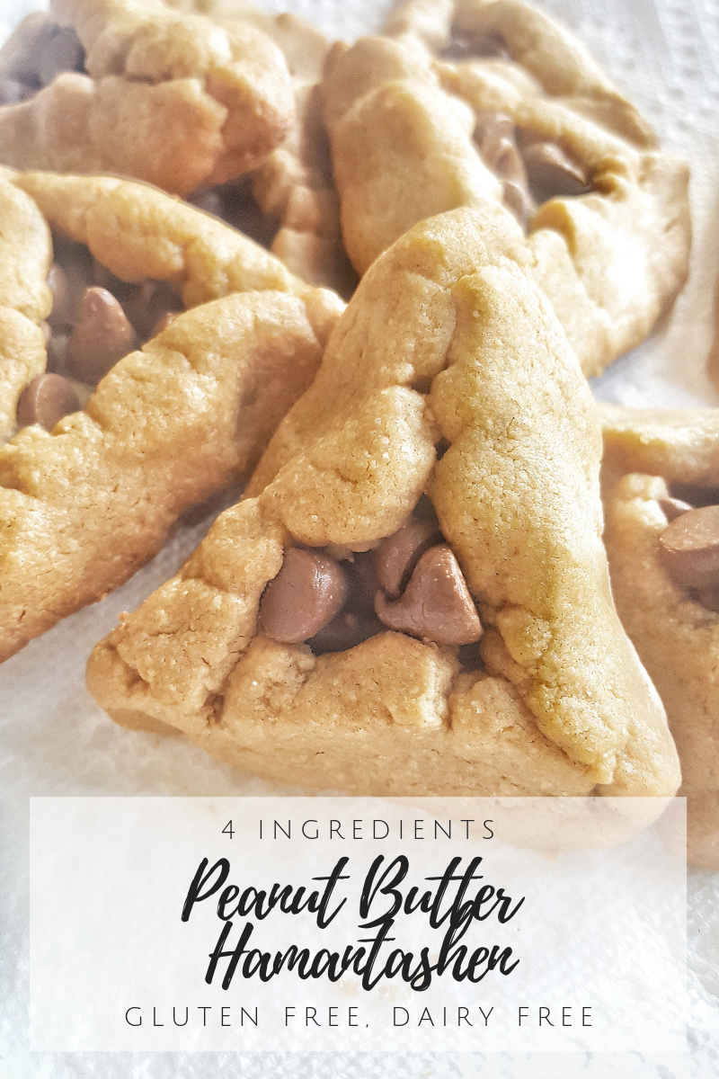 4-Ingredients Peanut Butter Hamantaschen {Gluten-Free, Dairy-Free}