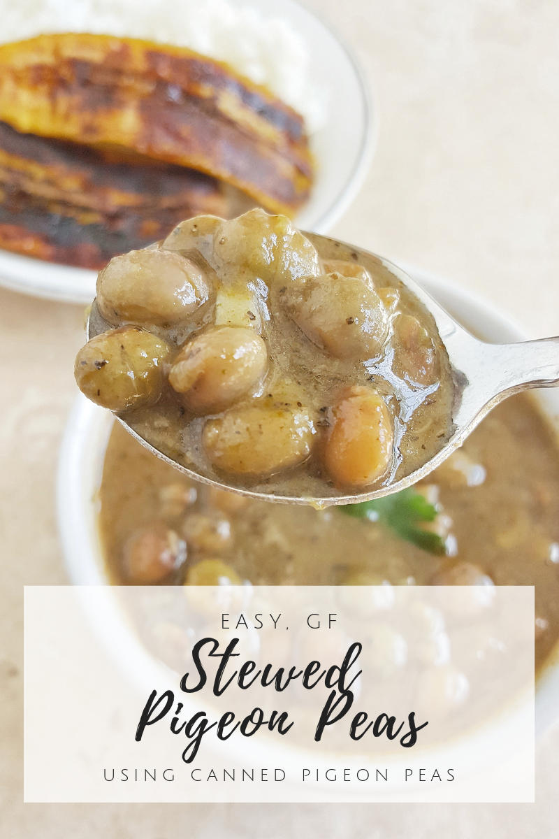 Simplified Caribbean Style Stewed Pigeon Peas using canned Pigeon Peas